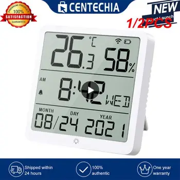1/2 бр. i-тата-20 Цифров Електронен Термометър-Влагомер за Многократна Употреба за Измерване на Температура и Влажност Сигнализация за Времето на Качеството на Въздуха