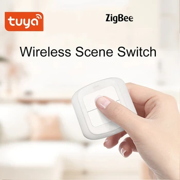 1 бр. Двоен мини-Smart switch Button, Многофункционален превключвател на Hristo Smart Zigbee за автоматизация на дома