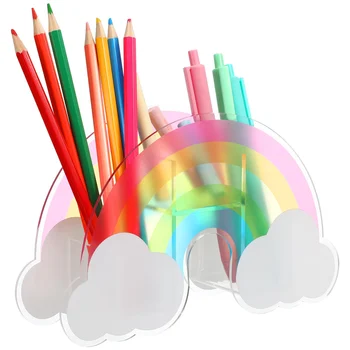 1 бр. Декоративен контейнер за писалки, тенис на маса кутия за съхранение, креативна поставка за писалки Rainbow