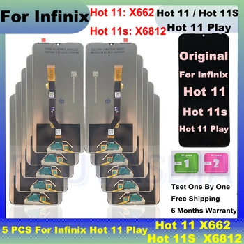 10 Бр. Дисплей за Infinix Hot 11 X662 LCD дисплей за Infinix Hot 11 Play сензорен екран и цифров преобразувател в събирането на Hot 11s