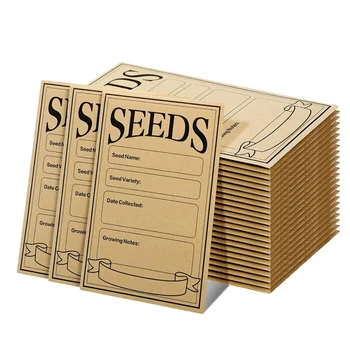 100шт Пликове За 3 Семена.1x4 дървен материал.7 Инча, Пликове За Семена Кафяви Хартиени Пакети За Семена Пликове За Съхранение На Зеленчуци, Трайни