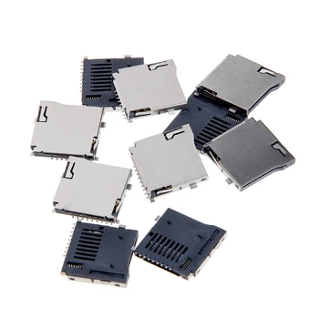 10ШТ Адаптер за гнезда за карти TF Micro SD тип Push-Push, автоматично конектор за печатни платки