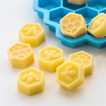 16 Клетки 3D Форма за сапун във формата на пчелните cot Силиконови форми за пчелните кошери за домашна торта с Мус от Желе Бонбони на Едро