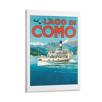 1900 Италия Езерото Комо Туристически плакат Платно Картина за Декорация на дома естетичен интериор на стаята плакати аниме