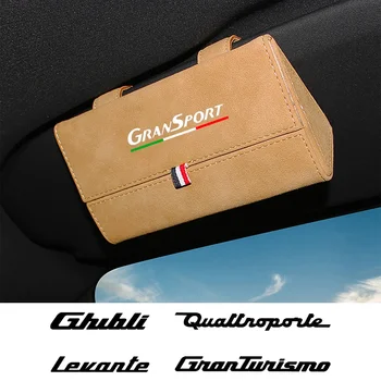 1БР Автомобилен Държач За Очила Поставки Калъфи За Очила Maserati GT Ghibli GranSport Grantismo Леванте MC20 MC12 QUATTROPORTE Grecale