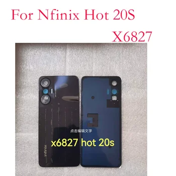 1бр Нов оригинал за Nfinix Hot 20S X6827 Задния капак на отделението за батерията Дело Задната част на задния капак на Корпуса Резервни части за корпуса на