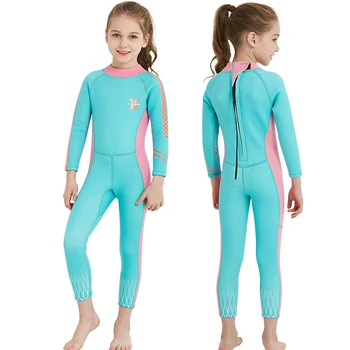 2,5 мм Неопреновый водолазный костюм за деца и момичета, термален неопрен, водни спортове, гмуркане, гмуркане с шнорхел, Сърф, Ветроходство, Каяк