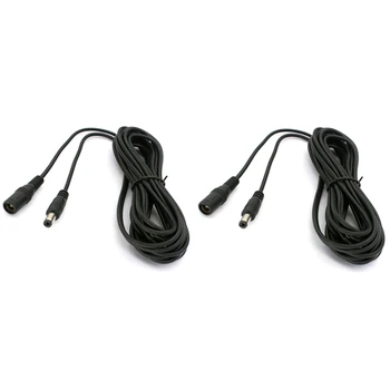 2 Бр удължителен кабел захранване dc 5,5X2,1mm 5/12/24 Светодиодна лента за видеонаблюдение 5 м