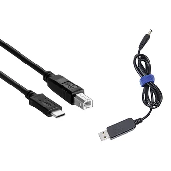 2 ЕЛЕМЕНТА USB-C USB 3.1 Тип C Включете към USB2.0 USB B Штекерный Кабел с Кабел Преобразуване на USB в постоянен ток от 5 до 9 На Кабел Увеличаване на напрежението