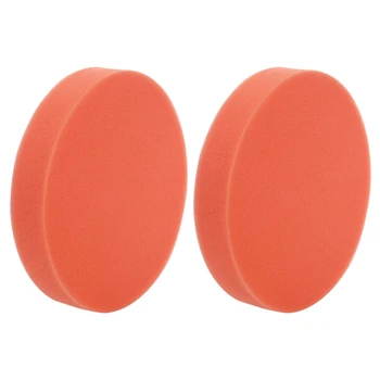 2 елемента 6 инча 150 мм Мека плоска гъба, басейн полировальный мат комплект за полиране на автомобил, Цвят: оранжево
