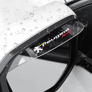 2 елемента Прозрачно Странично Автомобилно Огледало за Обратно виждане Снежна Защита Дъжд Вежди Козирка Автомобили Стикер За Peugeot 107 206 207 208 308 307 3008