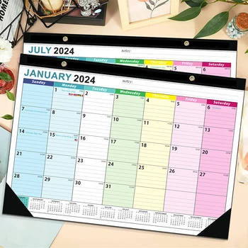 2023-2024 Настолен Календар Юли 2023 - Декември 2024 Месечен Planner, Календар Настолен Окачен Календар за Офис Домашен Клас Общежития