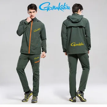 2023 Мъжки спортен костюм Gamakatsu за риболов, алпинизъм, разходки, Дишане быстросохнущий комплект яке с качулка, спортни дрехи
