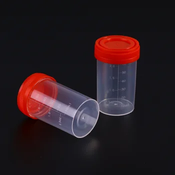 20pcs Практична пластмасова чаша за проби, контейнер за урина, 60 мл EO, без лабораторно-медицински цели (случаен цвят)