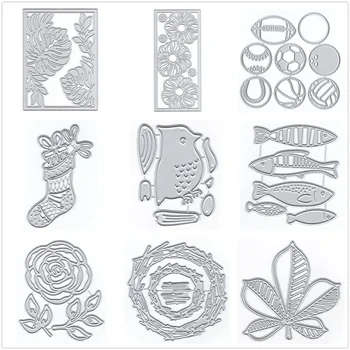 (22 стил) Шаблони за рязане на метал на фона на животни за производство на картички, Хартия 2024, Нови комплекти клишета за релеф, шаблони за албуми