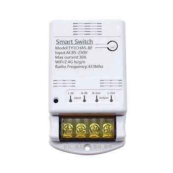 2X Релеен модул на Hristo Wifi 30A 85-250 В Smart Switch САМ 433 Mhz RF Контролер Smartlife приложение Гласово реле Таймер