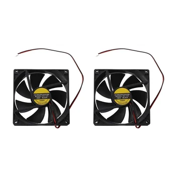 2X Черен Пластмасов квадратен 9025 90 x 90 x 25 мм вентилатор за охлаждане dc 12 v 0.25 Както