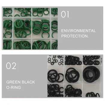 495ШТ Набор от запечатване на пръстените 36 размери, черно-зелени метрична о-пръстени, каучукови о-пръстен, маслоустойчив подложки 270шт + 225шт