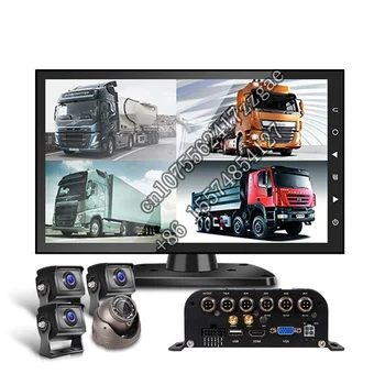 4CH-AHD-MDVR видео Рекордер за Нощно Виждане с 10-инчов Дисплей на Системата за Сигурност на автобуса 4G GPS MDVR Секретарят на Шофиране на камион