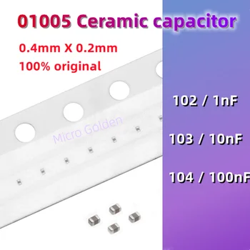 (50шт) 01005 SMD Керамичен кондензатор 102 1NF 103 10NF 104 100nF на чип за мобилен телефон Ultramicro capacitor MLCC