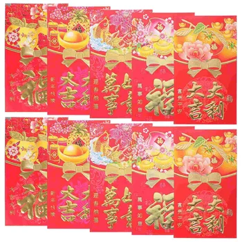 50шт Традиционните червени пликове в китайски стил, мешочков за пари, червени торбички, новогодишни подаръци