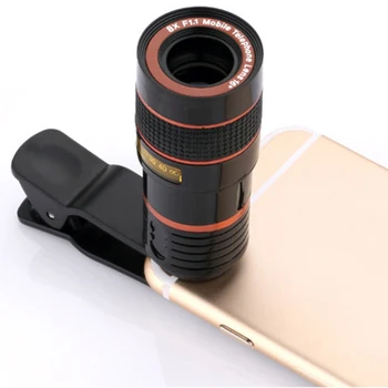 8-кратно обектива на камера на мобилен телефон с регулируемо фокусно разстояние, фотообъектив с ефекти високо увеличение за нощуване на открито Аксесоари