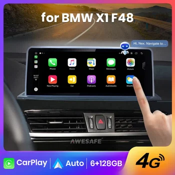 AWESAFE AI Voice Безжичен CarPlay Авто Радио Мултимедия За BMW X1 F48 DSP Android Auto GPS Поддръжка на оригиналната кола 2 din autoradi