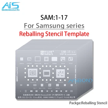 Amaoe SAM1-17 Шаблони за Реболлинга BGA Samsung Всички серии A пълен набор от процесори Exynos EMMC Оперативна Памет Зарядно Устройство IC Tin Net Ремонт