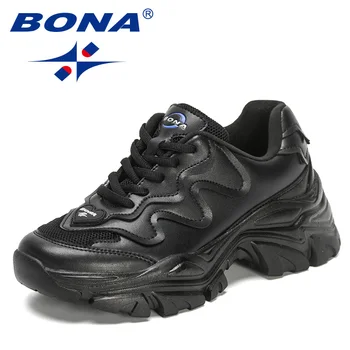 BONA 2024 Нови дизайнерски обувки, Дамски Ежедневни Дишаща вулканизированная обувки на платформа, дамски модни обувки Zapatillas