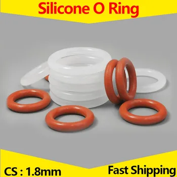CS 1,8 мм, О-пръстен от устойчиви на топлина Хранително силикон, О-пръстен от гума, VMQ Бял / червен цвят, дебелина 1,8 1,8 ID-50 мм