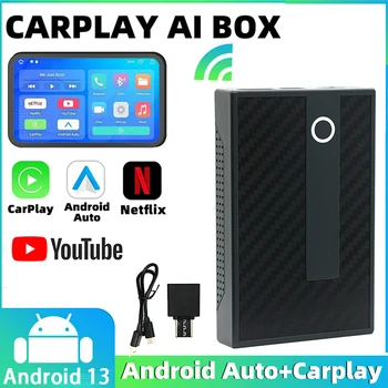 Carplay Ai Box Android 13 Andorid Автоматичен Безжичен Адаптер Carplay YouTube, Netflix За Джип Chevrolet, Kia Mazda, Volvo 2G + 32GB