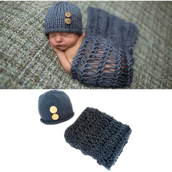 Crochet тайна, комплекти шапки за еднократна употреба, одеало, пеленальная шапка Ръчна изработка, Меко топло одеяло, реквизит за снимки на новородени, аксесоари за снимки Bebe