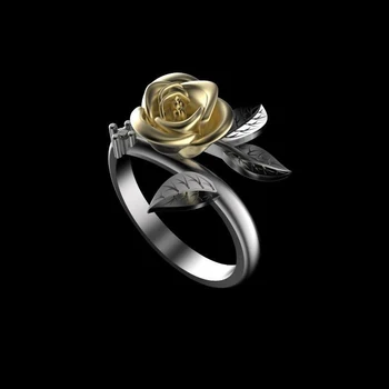 FDLK Модерен пръстен с роза за жените, Аксесоари, Нежно винтажное пръстен, Женски венчален пръстен, Подарък за фен на бижута за годишнина