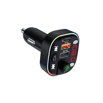 FM трансмитер Аудиоприемник Автомобилен MP3 плейър 3.1 A Dual USB Бързо Зареждане на PD Type-C Бързо Зареждане на Bluetooth V5.0 комплект за Кола 