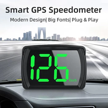 General Motors Сателитен измерване на скоростта на GPS, HUD дисплей, цифров скоростомер, едър шрифт, автомобилни аксесоари Plug and Play