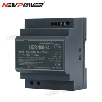 HDR-100W ДЗПО 12V 24V Ultra Slim AC/DC Степенна форма на DIN-рейки Импулсно захранване за led драйвер Захранващ трансформатор 0