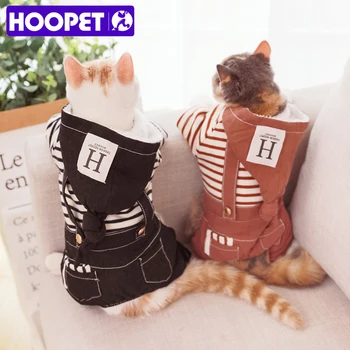 HOOPET Зимно топло облекло за котки, вълна булдог, котка, плюс кадифе утепляющая дрехи, Четырехфутовая шапка на вещица, костюм за домашни любимци