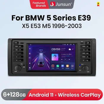 Junsun Android 11 Carplay Радио за BMW Серия 5 E39 X5 E53 M5 1996-2003 Автомобилен Мултимедиен Android Auto 2din DVD авторадио