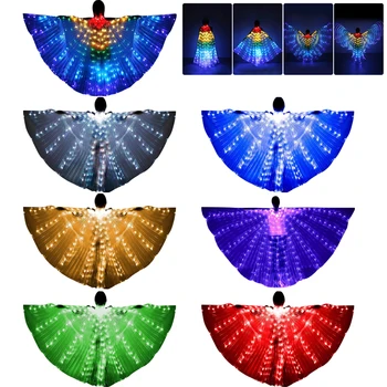 Led костюм Rainbow Wings за възрастни и деца Цирк С led осветление Светещи костюми Вечерно шоу Isis Wings Танцови