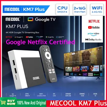 MECOOL KM7 Plus Android 11 TV box с Dolby Audio 2G + 16G Сертифициран Google Google TV 4K Stream Media Receiver Домашен мултимедиен плейър