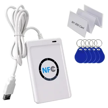 NFC ACR122U RFID Card Reader, Writer S50 13,56 Mhz M1 Карта UID RFID Фотокопирна Машина Клонирането на Свободен Софтуер USB Ключодържатели С Възможност за Запис на