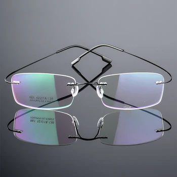 NYWOOH Титанов Очила за четене Без рамки Мъжки Дамски Очила с Прозрачни лещи Пресбиопические Очила с диоптриями 1,0 1,5 2,0 2,5 3,0 3,5