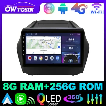 Owtosin QLED 1280*720P 8 Core 8 + 128G Автомагнитола за Hyundai Tucson IX35 2 LM 2009-2015 GPS Carplay Android Auto Parrot Bluetooth