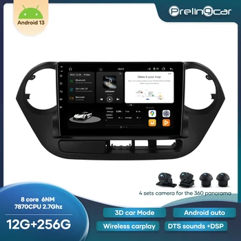 Prelingcar Android 13 DSP DVD Восьмиядерный Авто Радио Мултимедиен Плейър GPS Навигация За Hyundai I10 2014-2017 Година на издаване