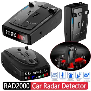 RAD2000 Автомобилен Радар Детектор Сигнал 12V Английски Руски Чувствителен Лазерен Радар Детектор за Контрол на Скоростта Гласово Предупреждение на Автомобилни Аксесоари
