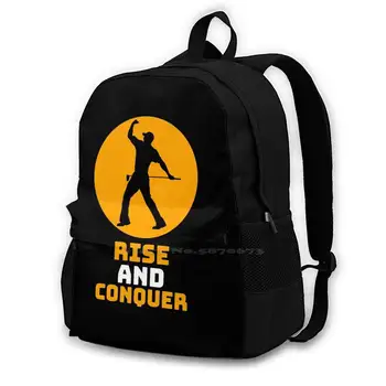 Rise And Conquer Golf Дизайнерска чанта Раница за мъже, Жени, момичета, юноши Черно Golf Rise And Conquer 