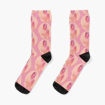 Shiv Roy Розови Чорапи в стил поп-арт, компресия мъжки Чорапи с новогодишен пръсти, женски