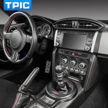 TPIC За Subaru BRZ и Toyota 86 2013-2020 Кожени Аксесоари за интериора, изработени от въглеродни влакна, етикети на таблото подлакътник за превключване на предавките на автомобила, етикети 0