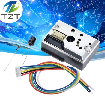 TZT GP2Y1014AU0F Компактен Оптичен Сензор Прах, който е Съвместим С GP2Y1010AU0F GP2Y1010AUOF Сензор Частици дим С Кабел