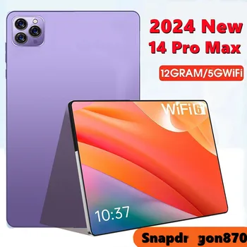 Tab 14 Pro Max 2023 Таблет Android 12-11 Инча Snapdragon 870 с IPS дисплей Таблет 12 GB, 512 GB Таблети PC Глобалната версия 5G Pad Pro